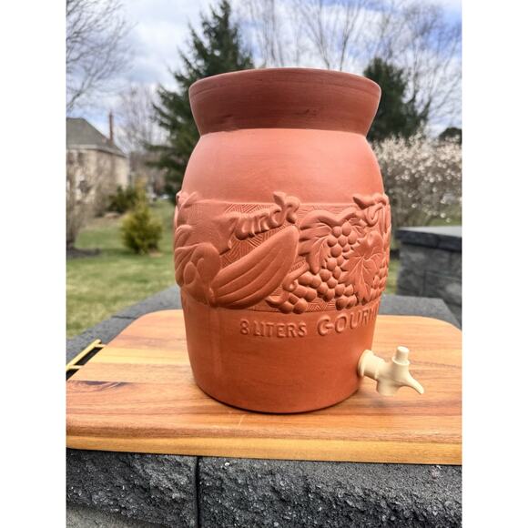 1981 Gourmet Topf Terracotta clay water dispenser Handcrafted 2 Gallon ~USA - Picture 4 of 15